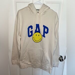 GAP Cream Hoodie with Blue Logo